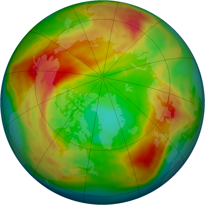 Arctic ozone map for 14 February 2014
